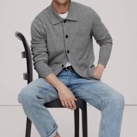 Banana Republic Cashmere Polo Cardigan M - Picture 7 of 7